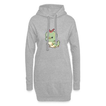 Kleine süße Raupe - Hoodie-Kleid - Grau meliert - Vorne