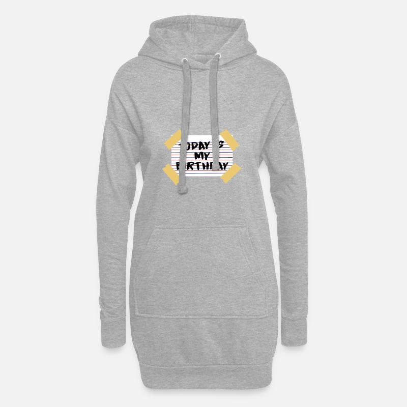 Geburtstag - Hoodie-Kleid - Grau meliert