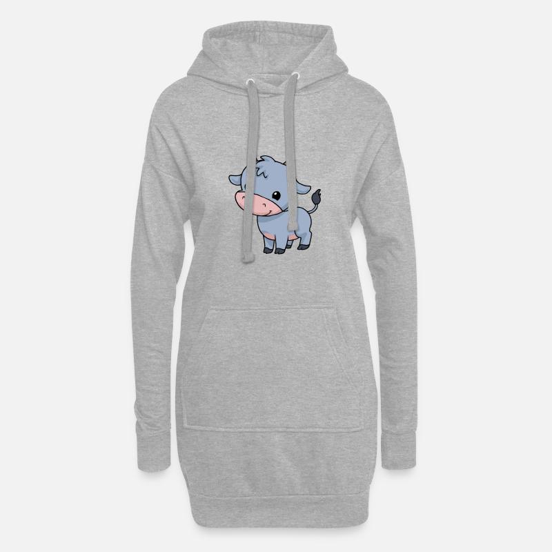 Taurus Sternzeichen Stier - Hoodie-Kleid - Grau meliert