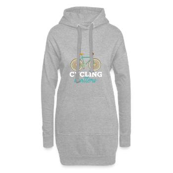 cyclisme - Sweat-shirt à capuche long Femme - gris chiné - Devant