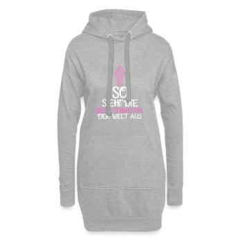 Beste Schwester - Hoodie-Kleid - Grau meliert - Vorne