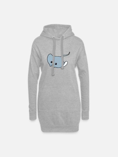 Kleiner Rochen - Hoodie-Kleid - Grau meliert