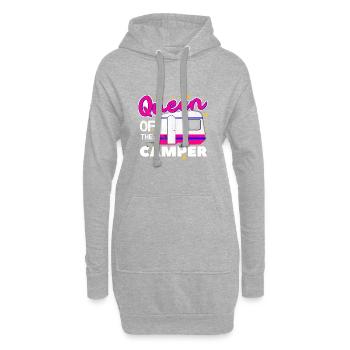 Camping Queen - Sweat-shirt à capuche long Femme - gris chiné - Devant