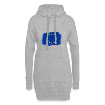 Drapeau de l'Union européenne peint dessiné européen - Sweat-shirt à capuche long Femme - gris chiné - Devant