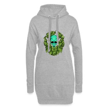 Ausländisches Unkraut-lustiger Marihuana-Hanf - Hoodie-Kleid - Grau meliert - Vorne