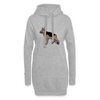 Deutscher Schäferhunde - Hoodie-Kleid - Grau meliert - Vorne