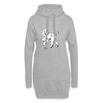 Caniche chien - Sweat-shirt à capuche long Femme - gris chiné - Devant