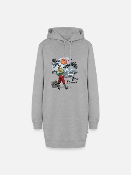New Goal_New Planets - Hoodie-Kleid - Grau meliert