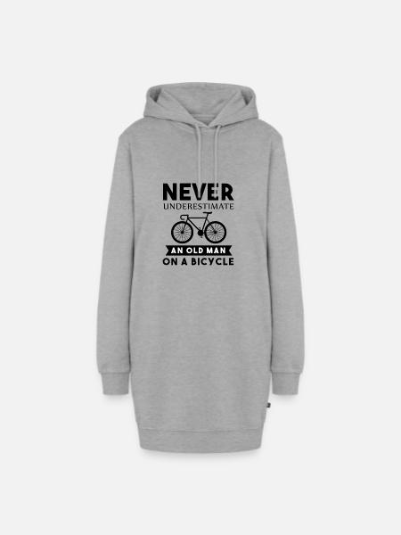 Fahrrad - Hoodie-Kleid - Grau meliert