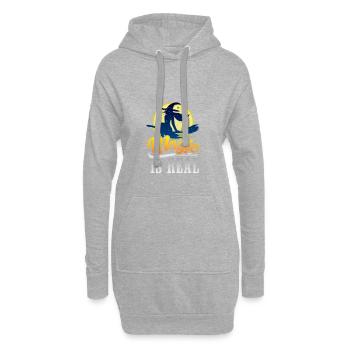 Hexe auf Besen - Hoodie-Kleid - Grau meliert - Vorne