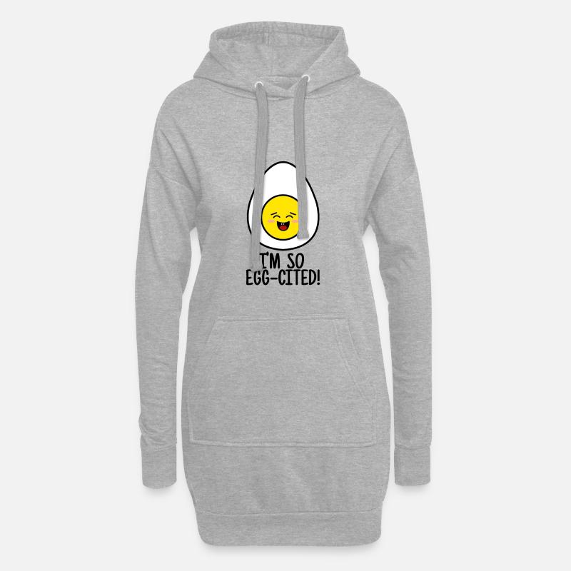 Ei Egg-Cited - Hoodie-Kleid - Grau meliert