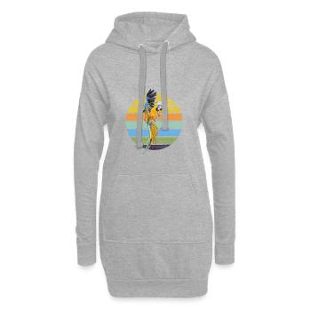 perroquet - Sweat-shirt à capuche long Femme - gris chiné - Devant