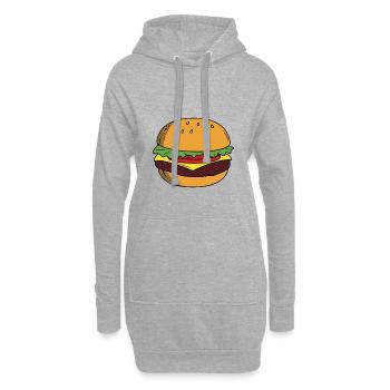 Burger cheeseburger cadeau de restauration rapide - Sweat-shirt à capuche long Femme - gris chiné - Devant