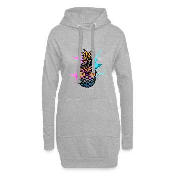 ananas - Sweat-shirt à capuche long Femme - gris chiné - Devant