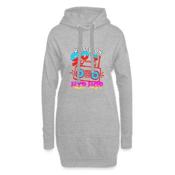 Elevé sur le hip hop des années 90 - Sweat-shirt à capuche long Femme - gris chiné - Devant