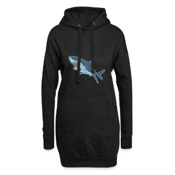 Shark Haifisch - Hoodie-Kleid - Schwarz - Vorne
