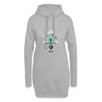 Homesick - Heimweh nach fremden Welten - Hoodie-Kleid - Grau meliert - Vorne