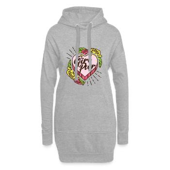 Girl Pwr Mädchenpower Mädchen Frauenabend Liebling - Hoodie-Kleid - Grau meliert - Vorne