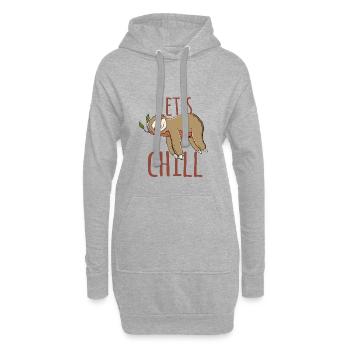 Faultier let´s Chill - Hoodie-Kleid - Grau meliert - Vorne