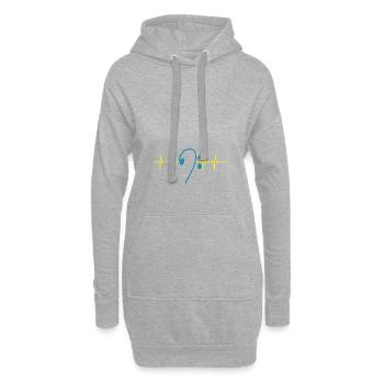 Notenschlüssel Musik Geschenk Bassschlüssel - Hoodie-Kleid - Grau meliert - Vorne