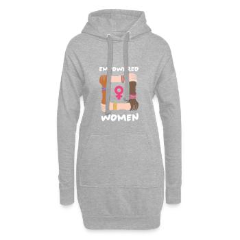 Feministisch - Hoodie-Kleid - Grau meliert - Vorne
