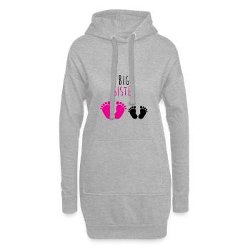 Grande soeur grande soeur bébé famille - Sweat-shirt à capuche long Femme - gris chiné - Devant
