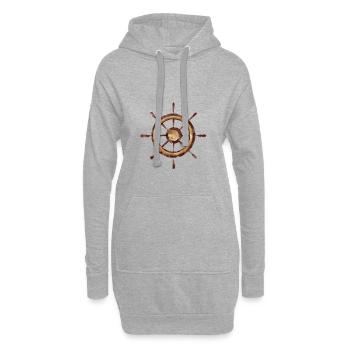 Roue de bateau. Ohé! - Sweat-shirt à capuche long Femme - gris chiné - Devant