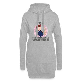 Ich bin ein Fibromyalgie-Krieger FM Bewusstseins-Geschenk-Geschenk - Hoodie-Kleid - Grau meliert - Vorne