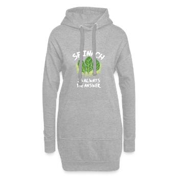 Les épinards sont toujours la réponse - Sweat-shirt à capuche long Femme - gris chiné - Devant