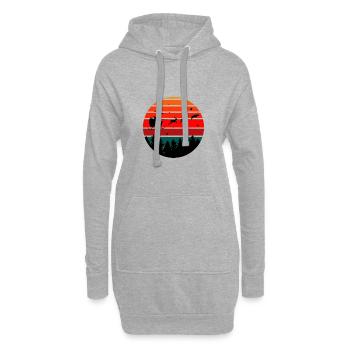 Ugly Christmas Weihnachten Retro - Hoodie-Kleid - Grau meliert - Vorne