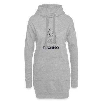 Techno Nonne - Dark Techno, Dark Minimal Techno - Sweat-shirt à capuche long Femme - gris chiné - Devant