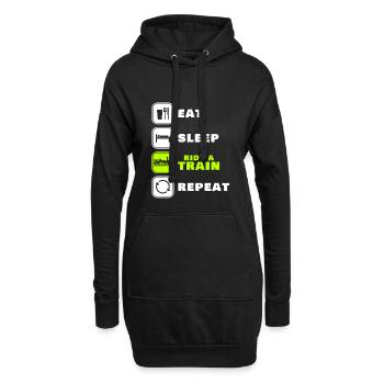 Zug - Hoodie-Kleid - Schwarz - Vorne