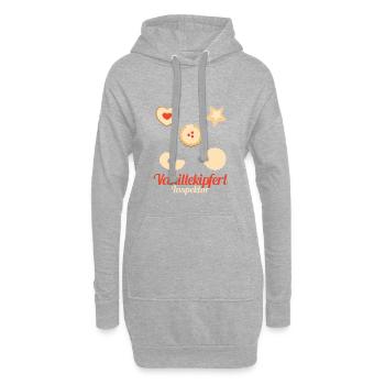 Vanillekipferl Inspektor Kekse Backen - Hoodie-Kleid - Grau meliert - Vorne