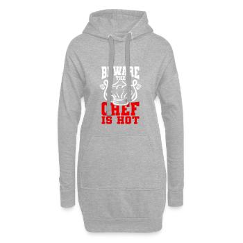 Humour Cuisinier Cuisine Citer sa conception - Sweat-shirt à capuche long Femme - gris chiné - Devant