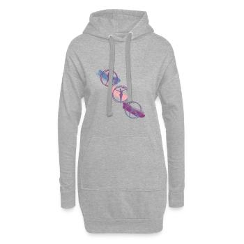 Rhönrad - Sweat-shirt à capuche long Femme - gris chiné - Devant