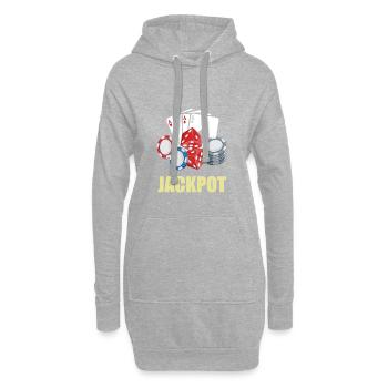 Casino Jackpot - Sweat-shirt à capuche long Femme - gris chiné - Devant