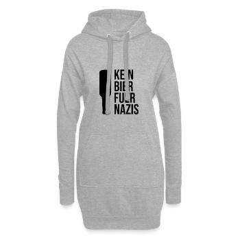 Kein Bier für Nazis | Antirassismus, gegen Rechts - Hoodie-Kleid - Grau meliert - Vorne