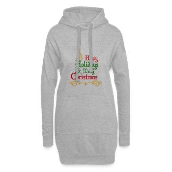 Frohe Weihnachten - Hoodie-Kleid - Grau meliert - Vorne