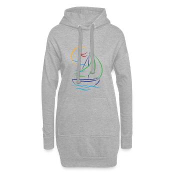 Voilier bateau sport bateau voile voilier - Sweat-shirt à capuche long Femme - gris chiné - Devant