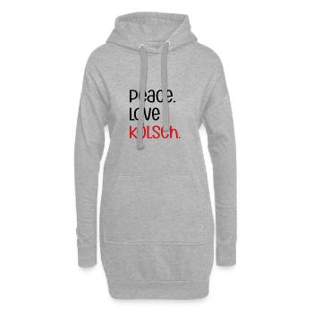 Peace Love Kölsch | Köln, Kölscher Karneval, Bier - Hoodie-Kleid - Grau meliert - Vorne