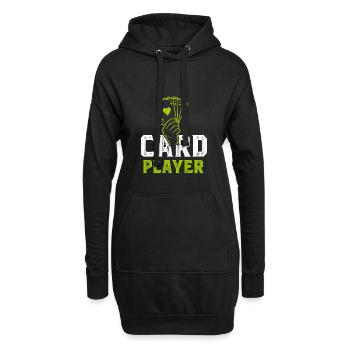 jeu de cartes - Sweat-shirt à capuche long Femme - noir - Devant