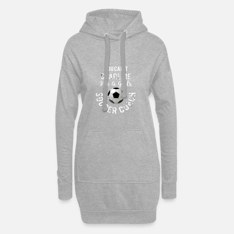 Spitzenspaß-Mädchen-Fußball-Trainer Cant Scare Gift Design - Hoodie-Kleid - Grau meliert