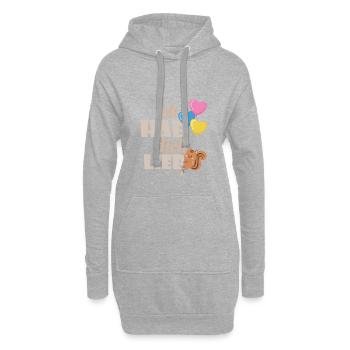 Ich Hab Dich Lieb Eichhörnchen - Hoodie-Kleid - Grau meliert - Vorne
