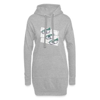 Beau graphique bugle - Sweat-shirt à capuche long Femme - gris chiné - Devant