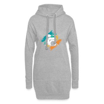 batterie - Sweat-shirt à capuche long Femme - gris chiné - Devant
