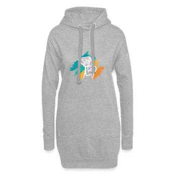 Photograph - Hoodie-Kleid - Grau meliert - Vorne