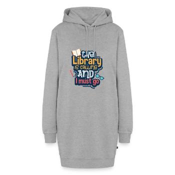 Bücher lesen - Hoodie-Kleid - Grau meliert - Vorne
