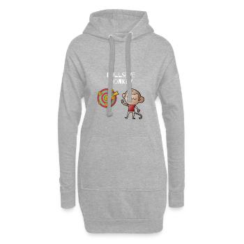 Singe Bullseye - singe effronté sur un jeu de fléchettes - Sweat-shirt à capuche long Femme - gris chiné - Devant
