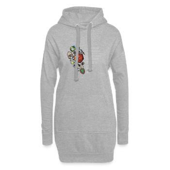 RPG Jeu de rôle Cadeau Saint-Valentin D20 Coeur - Sweat-shirt à capuche long Femme - gris chiné - Devant