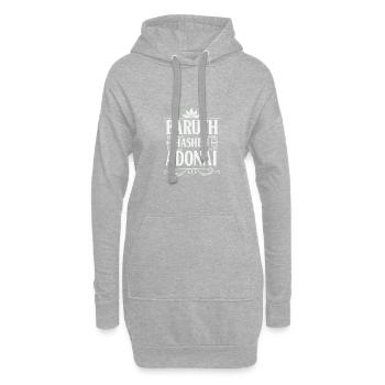 Baruch Hashem Adonai - Sweat-shirt à capuche long Femme - gris chiné - Devant